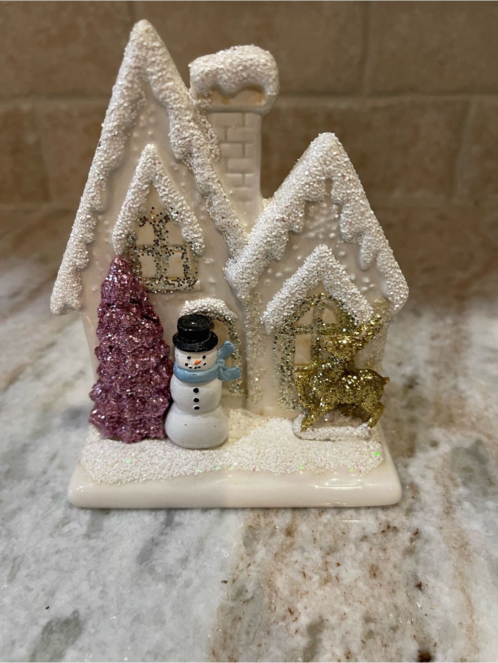 Bath Body Works ceramic Christmas hand soap holder
